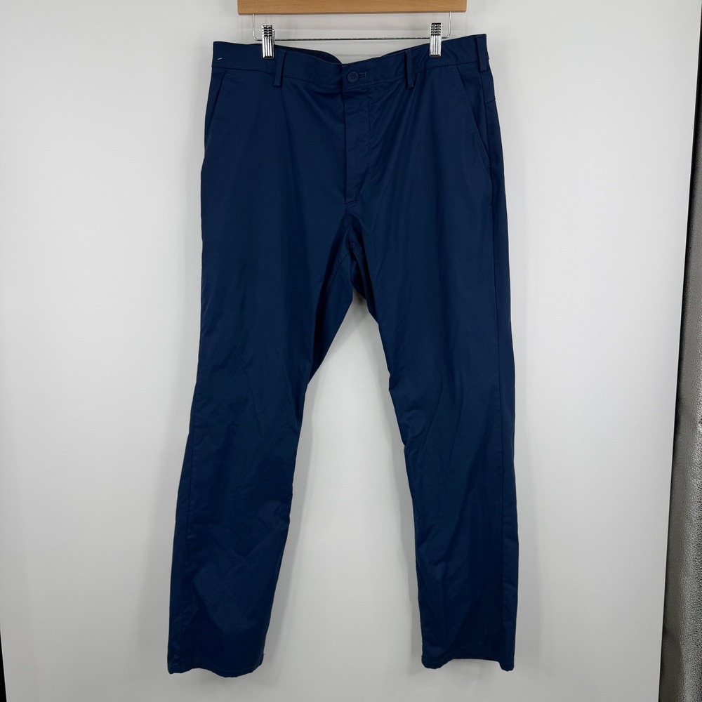 IZOD Advantage Performance Pants Mens 36x32 Blue Straight Fit Stretch Chino